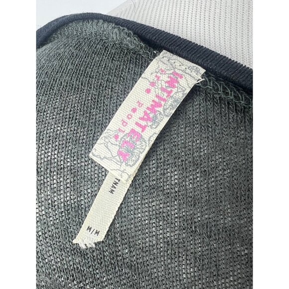 Free People Semi Sheer Asymmetric 3/4 Sleeve Slub Knit Layering Top - Picture 11 of 14